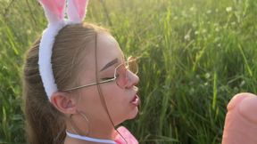 Lonely 18-year-old girl caresses herself in public and squirts