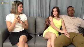 We invited my pr1m4 to join my boyfriend in a threesome - big cock&#x1F32D; in tight pussies - Melanie Caceres & Karolin Gomez