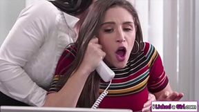 Busty boss gets her ass&#x1F351; pounded by her lesbian hires