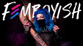 Masked Goth Femboy Bounces On Huge Cock