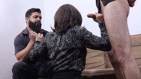 Cuckold Husband Watches Fake Priest Impregnate His Wife and Fuck Her Ass