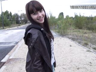 eighteen year cute brunette hair 1st anal porn casting