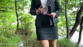 secretary roughly used outdoors in woods - business-bitch