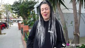 Big bottommed brunette babe Chloe Funny gets surprised at her very first porn casting!